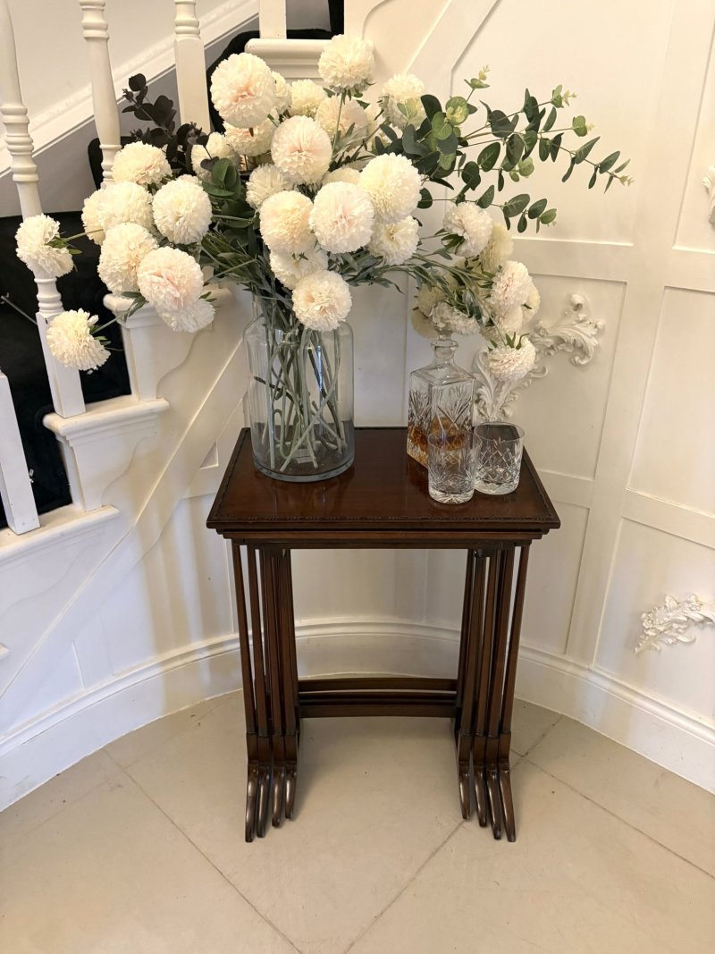 Antique Edwardian Quality Mahogany Nest of Four Tables - Image 2